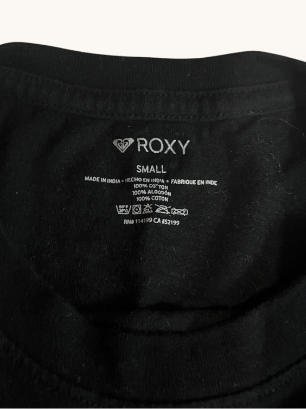 ROXY Knot-Front Logo Crop Tee SMALL Black - Picture 5 of 7